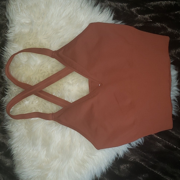 Free People Other - Free People Movement Good Karma Brown Criss Cross Bra / Tank Top XS/S